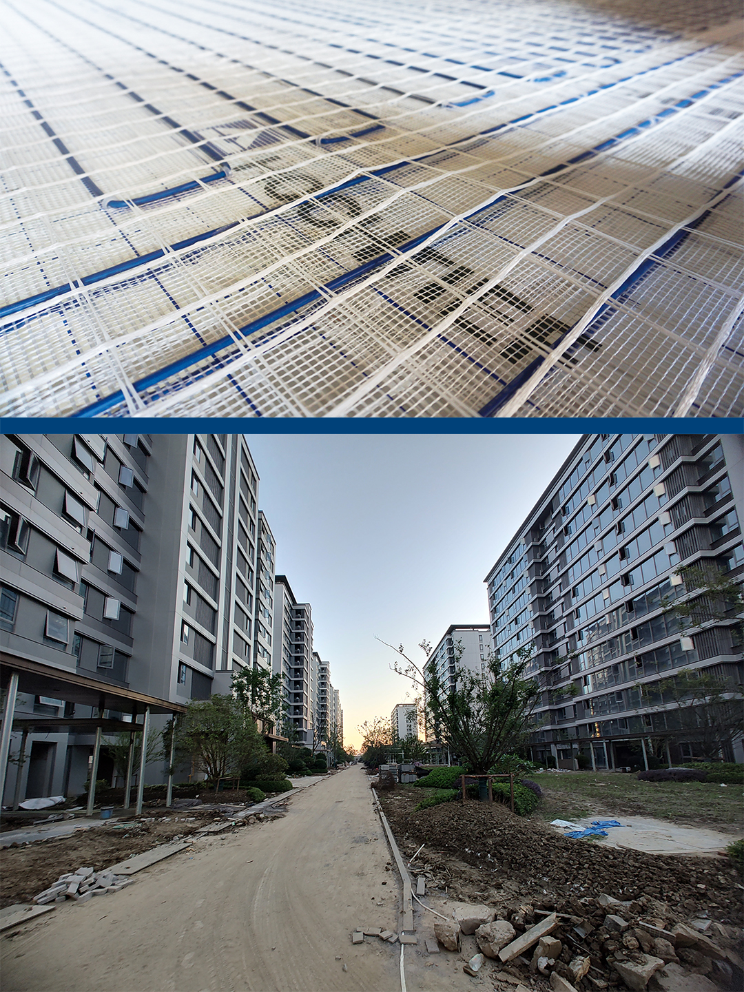 浙江嘉興市平湖壹號湖景豪宅精裝房電地暖舒適采暖系統(tǒng)安裝工程施工現(xiàn)場